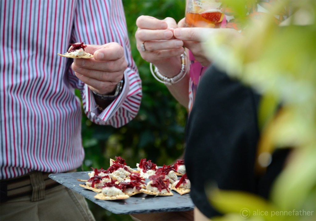 wedding party enjoying al fresco catering
