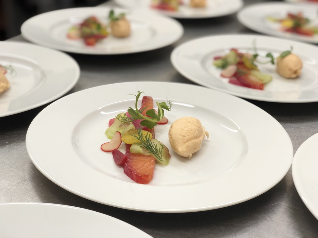 Rose Kentish Kitchen Catered Bespoke Starters plated fresh gourmet dishes
